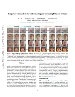 Temporal Score Analysis for Understanding and Correcting Diffusion Artifacts