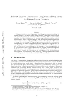 Efficient Bayesian Computation Using Plug-and-Play Priors for Poisson Inverse Problems