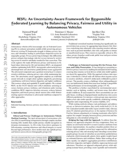 RESFL: An Uncertainty-Aware Framework for Responsible Federated Learning by Balancing Privacy, Fairness and Utility in Autonomous Vehicles