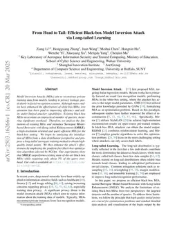 From Head to Tail: Efficient Black-box Model Inversion Attack via Long-tailed Learning
