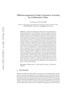 Diffusion-augmented Graph Contrastive Learning for Collaborative Filter