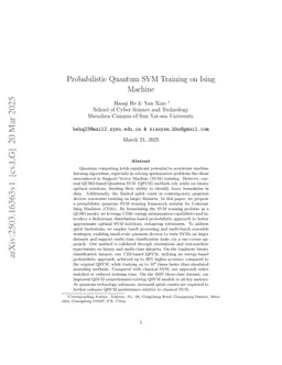 Probabilistic Quantum SVM Training on Ising Machine