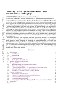 Computing Lindahl Equilibrium for Public Goods with and without Funding Caps