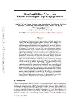 Stop Overthinking: A Survey on Efficient Reasoning for Large Language Models