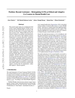 Position: Beyond Assistance - Reimagining LLMs as Ethical and Adaptive Co-Creators in Mental Health Care