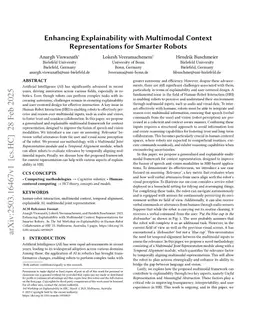 Enhancing Explainability with Multimodal Context Representations for Smarter Robots