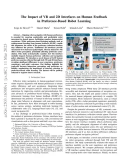 The Impact of VR and 2D Interfaces on Human Feedback in Preference-Based Robot Learning