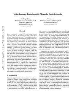 Vision-Language Embodiment for Monocular Depth Estimation