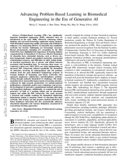 Advancing Problem-Based Learning in Biomedical Engineering in the Era of Generative AI