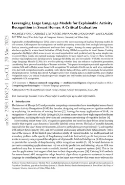 Leveraging Large Language Models for Explainable Activity Recognition in Smart Homes: A Critical Evaluation