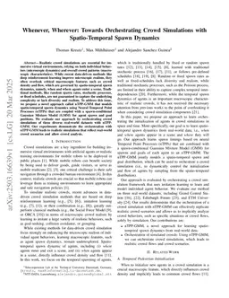Whenever, Wherever: Towards Orchestrating Crowd Simulations with Spatio-Temporal Spawn Dynamics