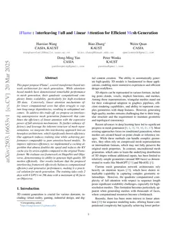 iFlame: Interleaving Full and Linear Attention for Efficient Mesh Generation