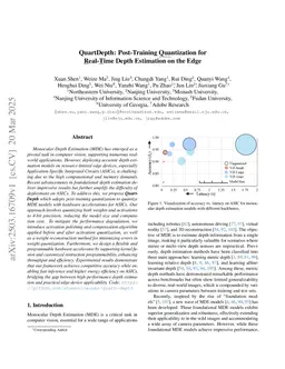 QuartDepth: Post-Training Quantization for Real-Time Depth Estimation on the Edge