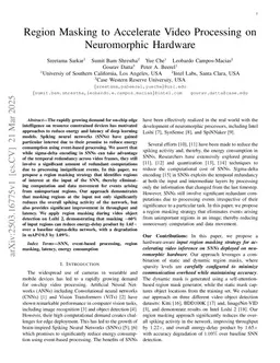 Region Masking to Accelerate Video Processing on Neuromorphic Hardware