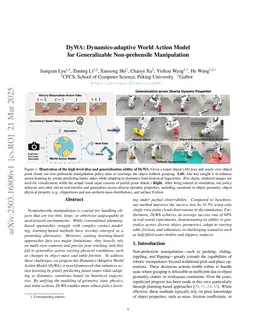 DyWA: Dynamics-adaptive World Action Model for Generalizable Non-prehensile Manipulation