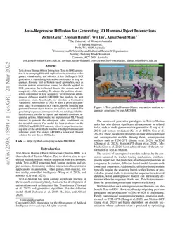 Auto-Regressive Diffusion for Generating 3D Human-Object Interactions