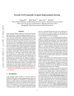 Interpretable LLM Guardrails via Sparse Representation Steering