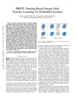 PRIOT: Pruning-Based Integer-Only Transfer Learning for Embedded Systems