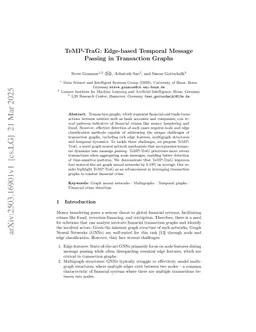 TeMP-TraG: Edge-based Temporal Message Passing in Transaction Graphs
