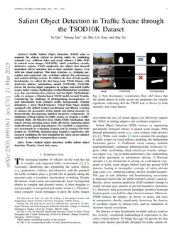 Salient Object Detection in Traffic Scene through the TSOD10K Dataset