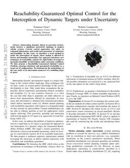 Reachability-Guaranteed Optimal Control for the Interception of Dynamic Targets under Uncertainty