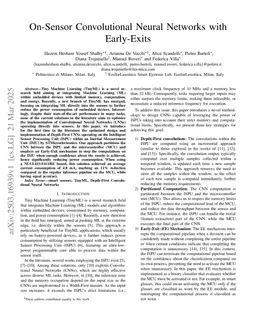On-Sensor Convolutional Neural Networks with Early-Exits