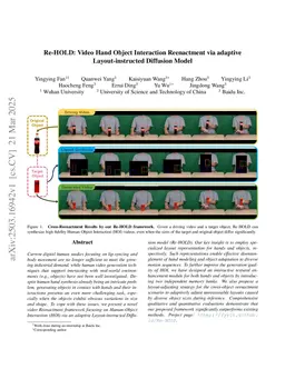Re-HOLD: Video Hand Object Interaction Reenactment via adaptive Layout-instructed Diffusion Model