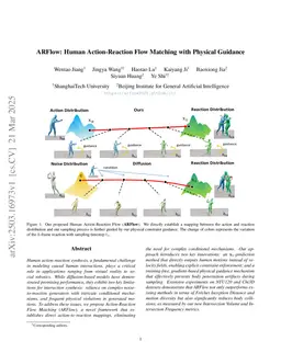 ARFlow: Human Action-Reaction Flow Matching with Physical Guidance