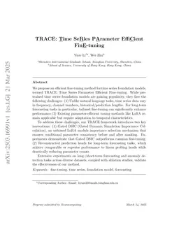 TRACE: Time SeRies PArameter EffiCient FinE-tuning