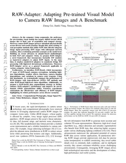 RAW-Adapter: Adapting Pre-trained Visual Model to Camera RAW Images and A Benchmark