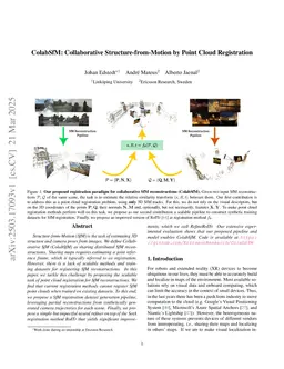 ColabSfM: Collaborative Structure-from-Motion by Point Cloud Registration