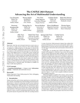 The CASTLE 2024 Dataset: Advancing the Art of Multimodal Understanding