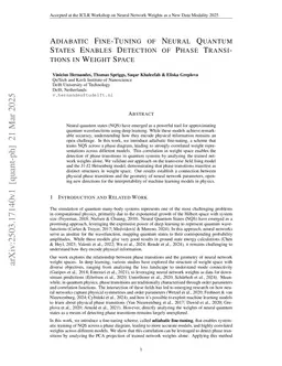 Adiabatic Fine-Tuning of Neural Quantum States Enables Detection of Phase Transitions in Weight Space