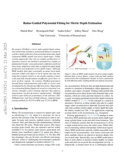 Radar-Guided Polynomial Fitting for Metric Depth Estimation