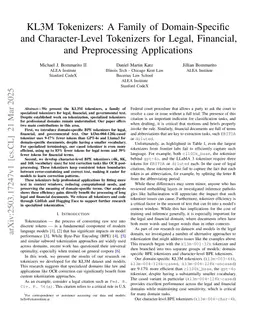 KL3M Tokenizers: A Family of Domain-Specific and Character-Level Tokenizers for Legal, Financial, and Preprocessing Applications