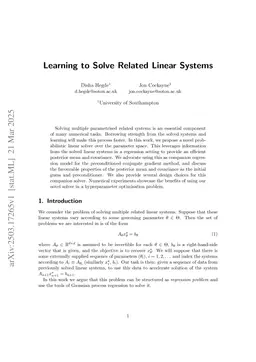 Learning to Solve Related Linear Systems