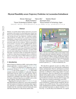 Physical Plausibility-aware Trajectory Prediction via Locomotion Embodiment