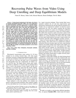 Recovering Pulse Waves from Video Using Deep Unrolling and Deep Equilibrium Models