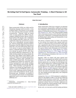 Revisiting End-To-End Sparse Autoencoder Training: A Short Finetune Is All You Need