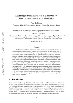 Learning Separated Representations for Instrument-based Music Similarity