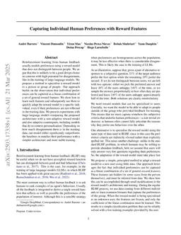 Capturing Individual Human Preferences with Reward Features