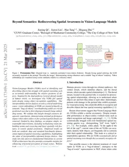Beyond Semantics: Rediscovering Spatial Awareness in Vision-Language Models