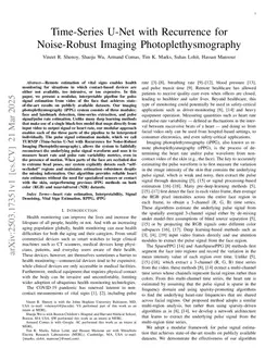 Time-Series U-Net with Recurrence for Noise-Robust Imaging Photoplethysmography