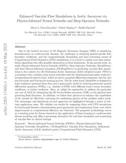 Enhanced Vascular Flow Simulations in Aortic Aneurysm via Physics-Informed Neural Networks and Deep Operator Networks