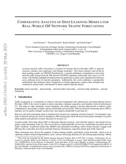 Comparative Analysis of Deep Learning Models for Real-World ISP Network Traffic Forecasting