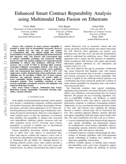 Enhanced Smart Contract Reputability Analysis using Multimodal Data Fusion on Ethereum