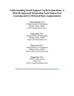 Understanding Social Support Needs in Questions: A Hybrid Approach Integrating Semi-Supervised Learning and LLM-based Data Augmentation