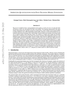 Improving Quantization with Post-Training Model Expansion