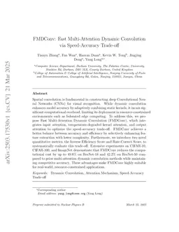 FMDConv: Fast Multi-Attention Dynamic Convolution via Speed-Accuracy Trade-off