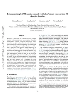 Is there anything left? Measuring semantic residuals of objects removed from 3D Gaussian Splatting